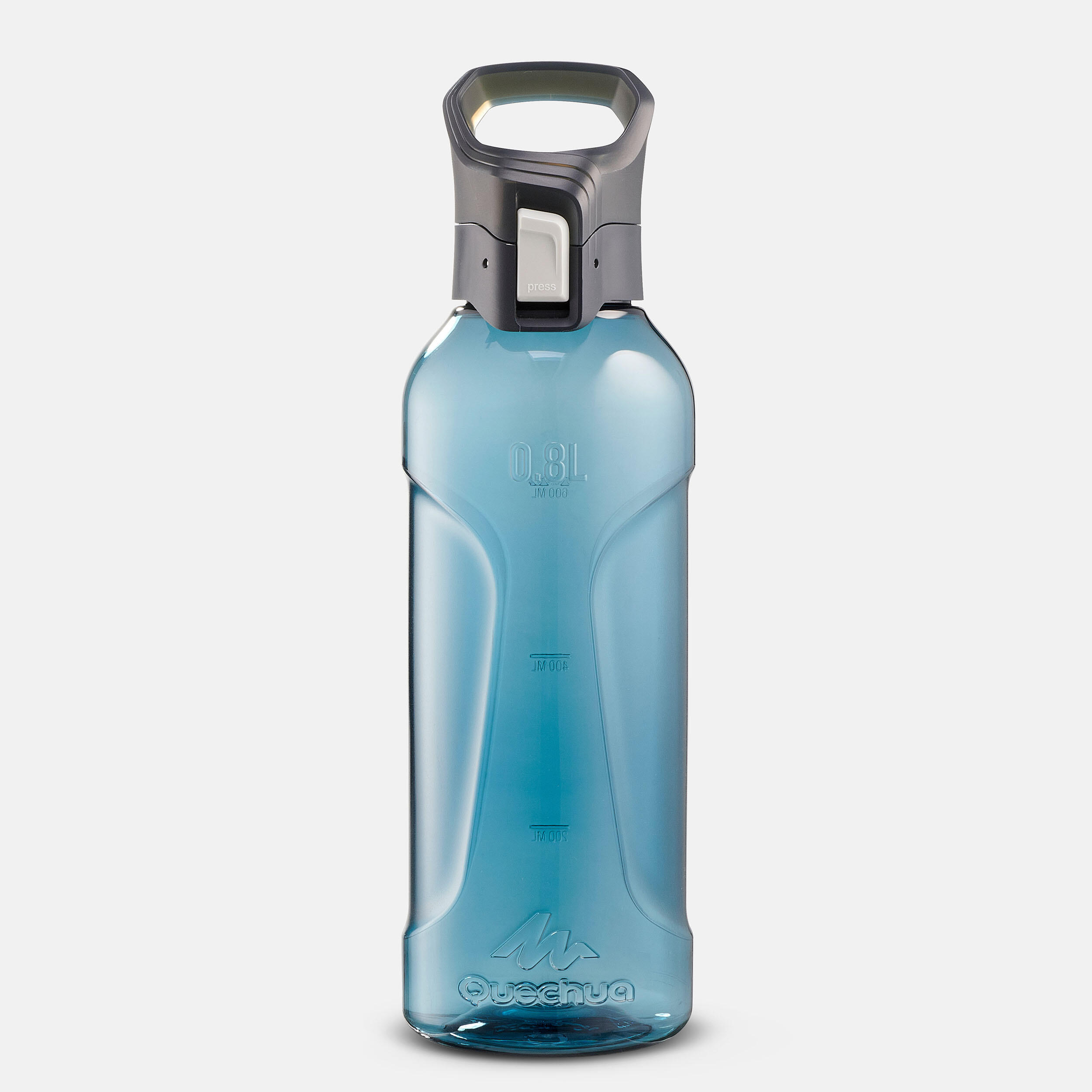 Vattenflaska För Vandring Lock Med Snabböppning Mh500 0,8 Liter Plast (Ecozen) Blå