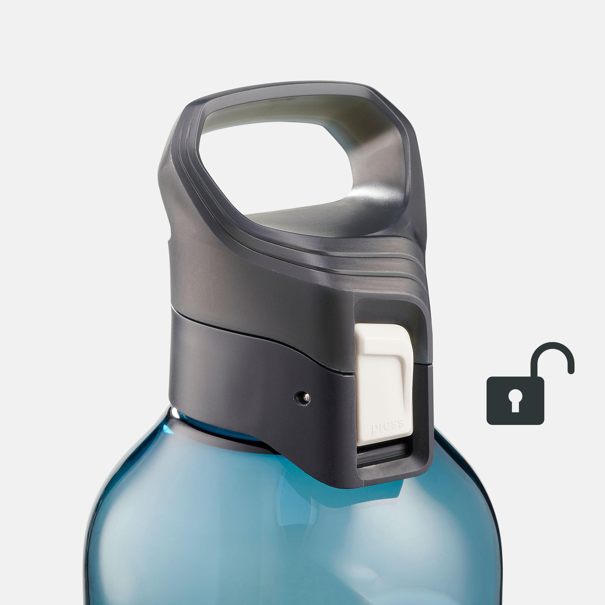 Ecozen® flask  0.8 L with quick opening cap for hiking - blue 7/13