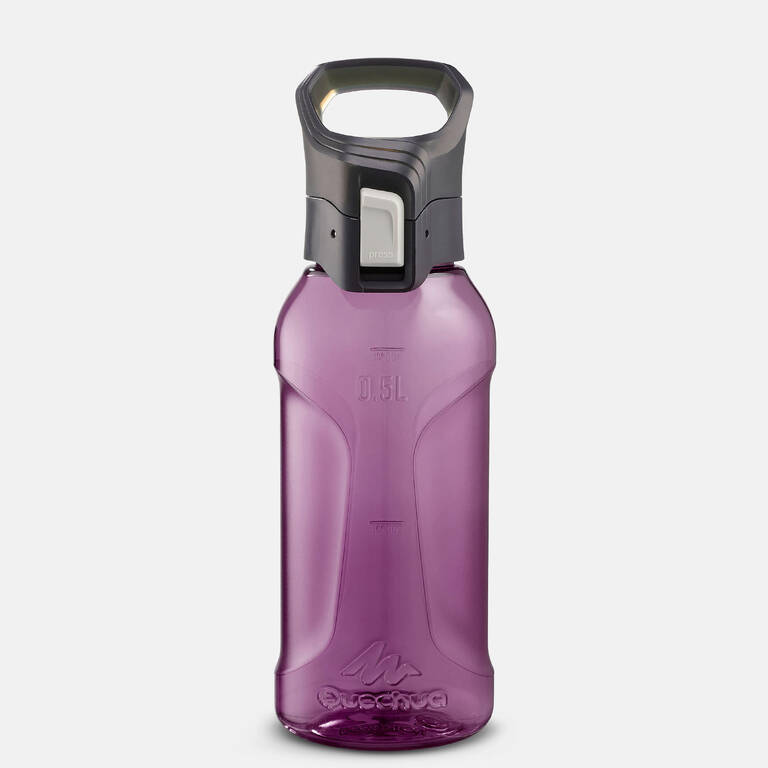 Plastic (Tritan) Hiking Flask with Quick Opening Cap MH500 0.5 Litre Purple  - Decathlon