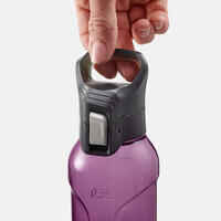 Plastic (Tritan) Hiking Flask with Quick Opening Cap MH500 0.5 Litre Purple