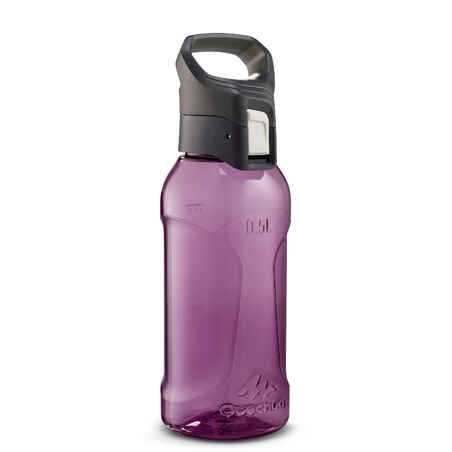 Plastic (Tritan) Hiking Flask with Quick Opening Cap MH500 0.5 Litre Purple