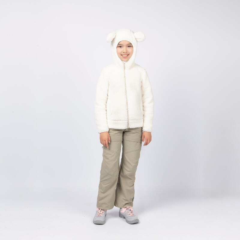 兒童刷毛外套 MH500 白色