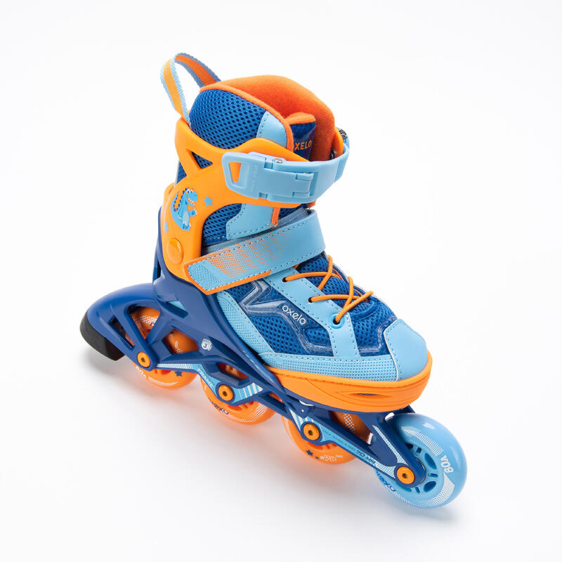 Patines Línea Niños Oxelo Roller Fitness Fit 3 Azul Naranja