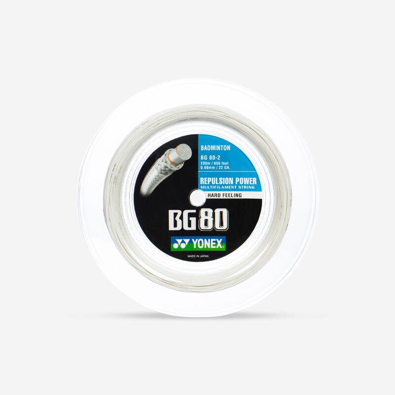 BOBINA DE CORDAJE DE BÁDMINTON BG 80 BLANCO