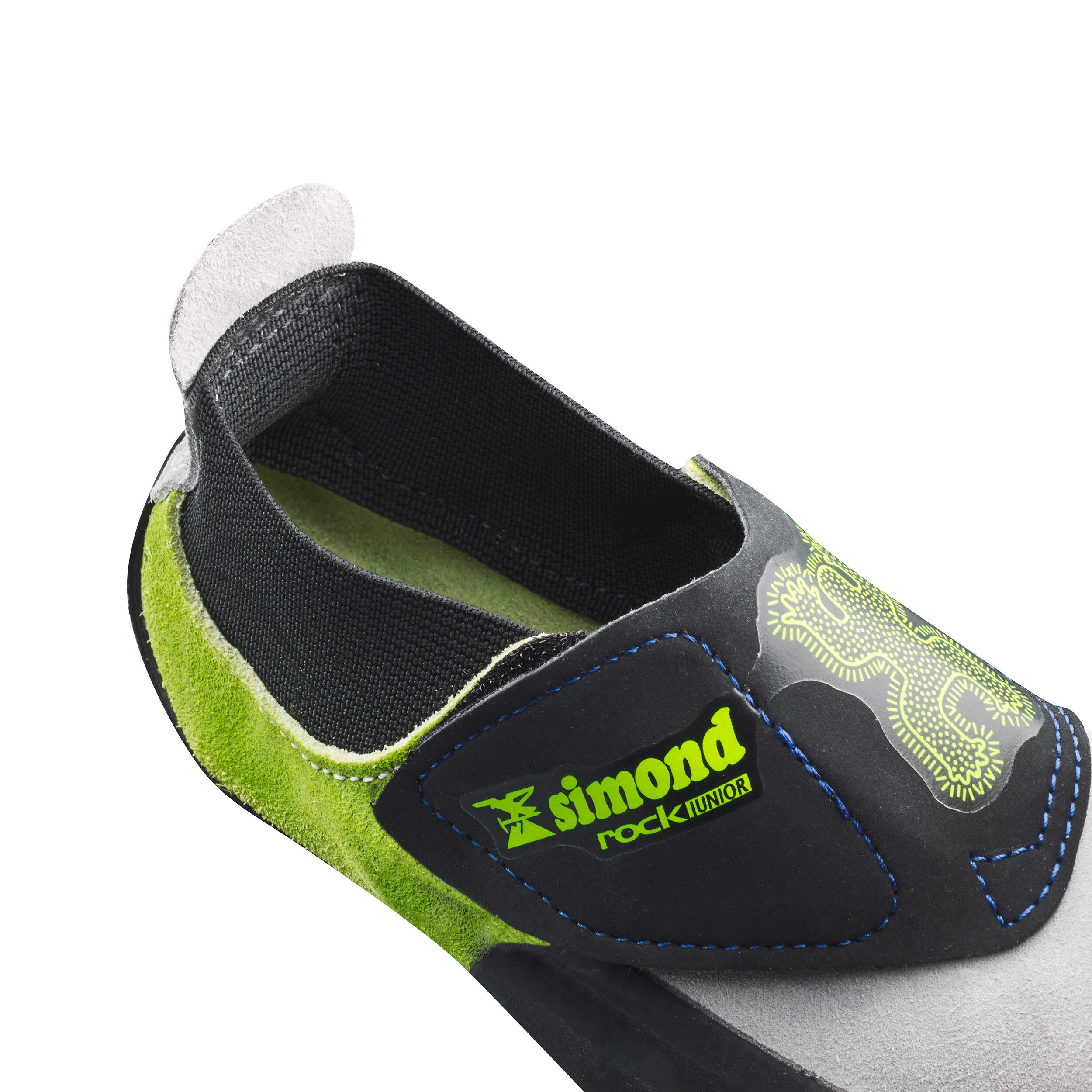 Chaussons d escalade enfant vert Vert acide Gris tain Noir