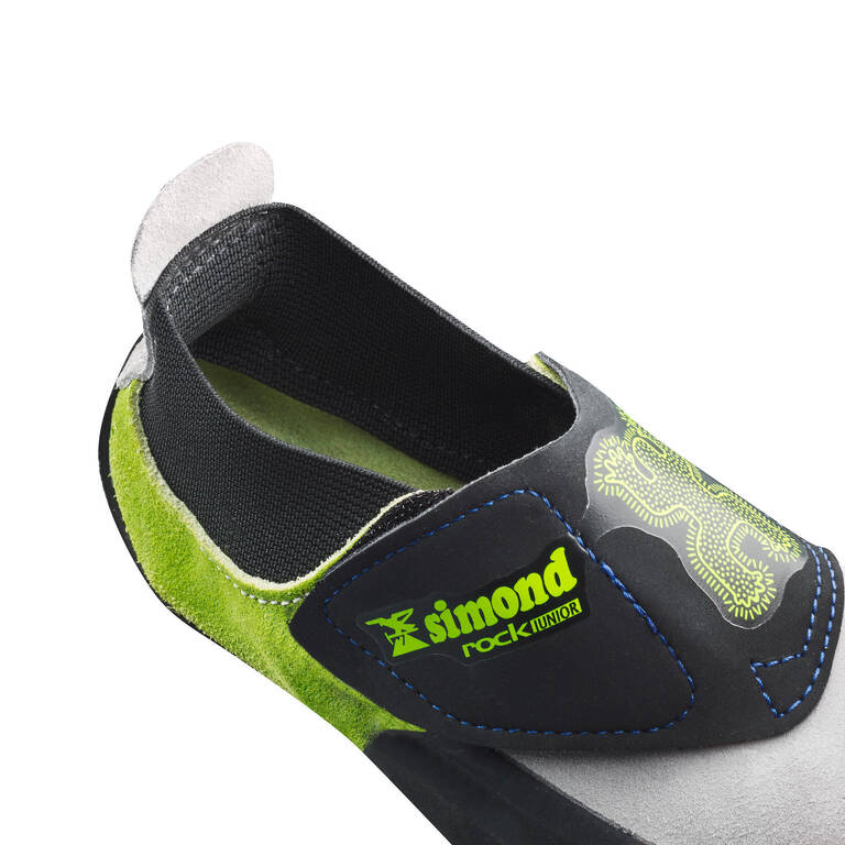 JUNIOR ROCK CLIMBING SHOES GREY GREEN