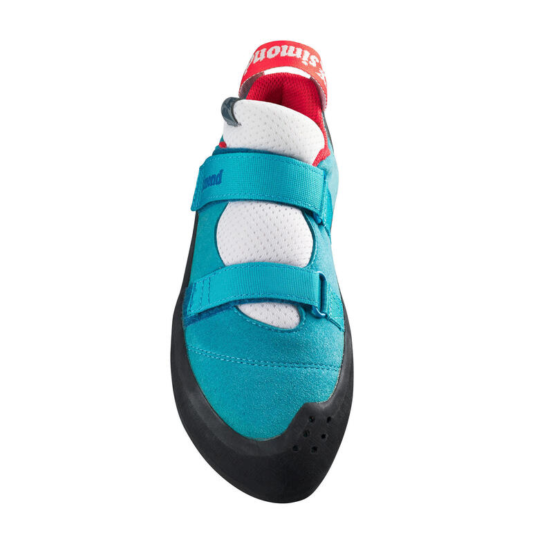 Comfortable rock climbing shoes, turquoise