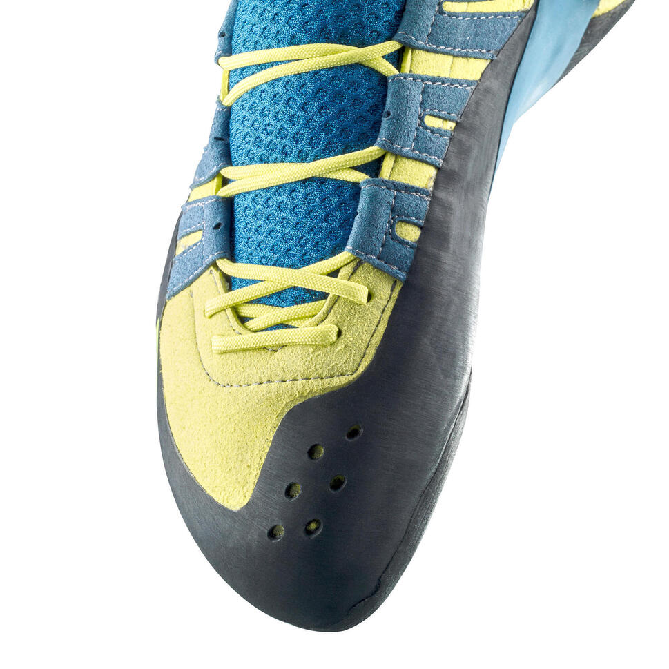 CLIMBING SHOES EDGE LACES V2 ANISEED/BLUE SIMOND Decathlon