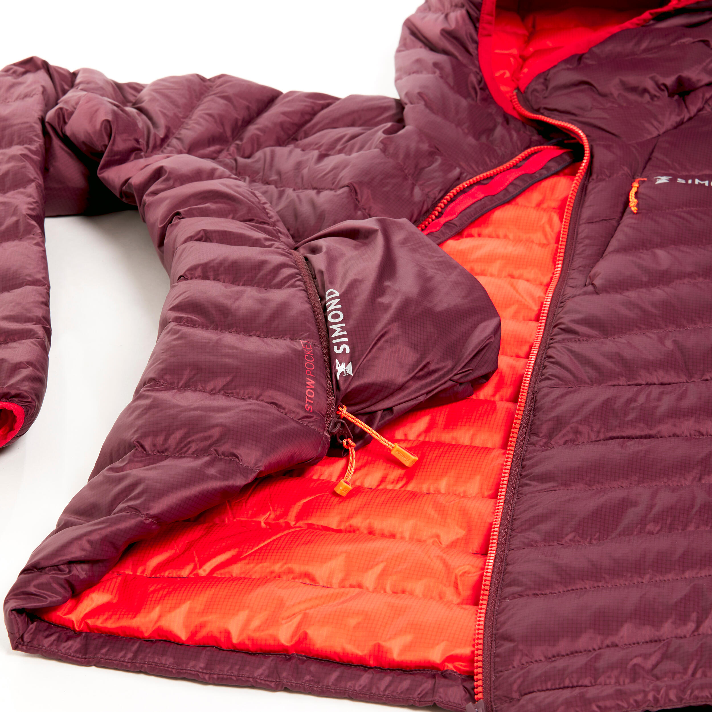 Women's Mountaineering Down Jacket - LIGHT MOUNTAINEERING - Burgundy 10/16
