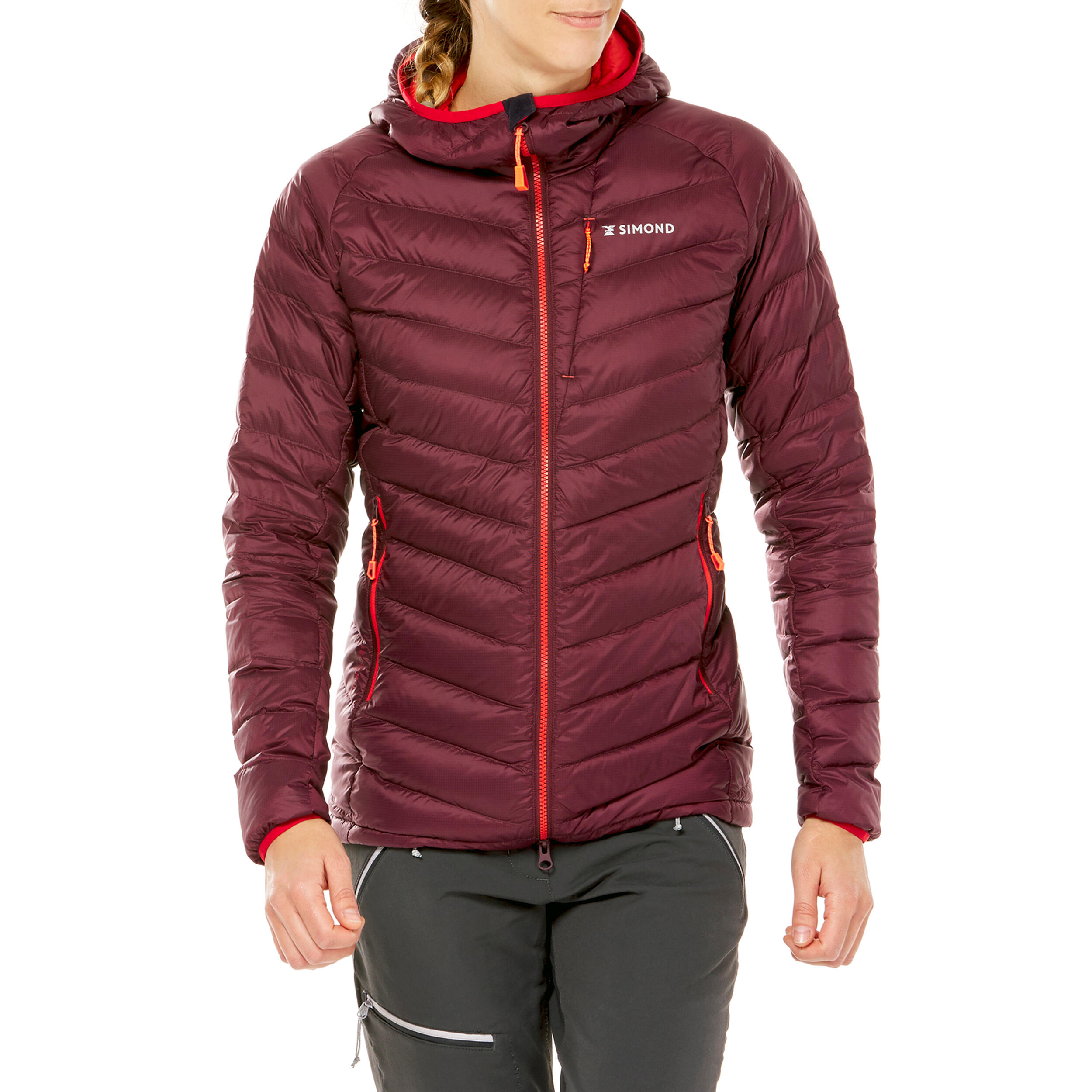 Women's Mountaineering Down Jacket - LIGHT MOUNTAINEERING - Burgundy 3/16