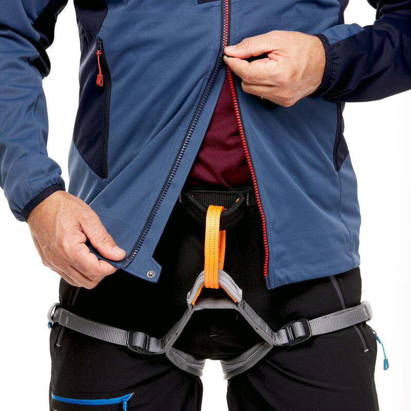 男款登山運動軟殼外套－淡藍色