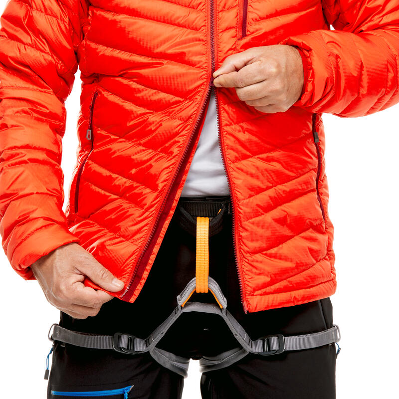 Doudoune en duvet d'alpinisme homme - ALPINISM LIGHT Rouge