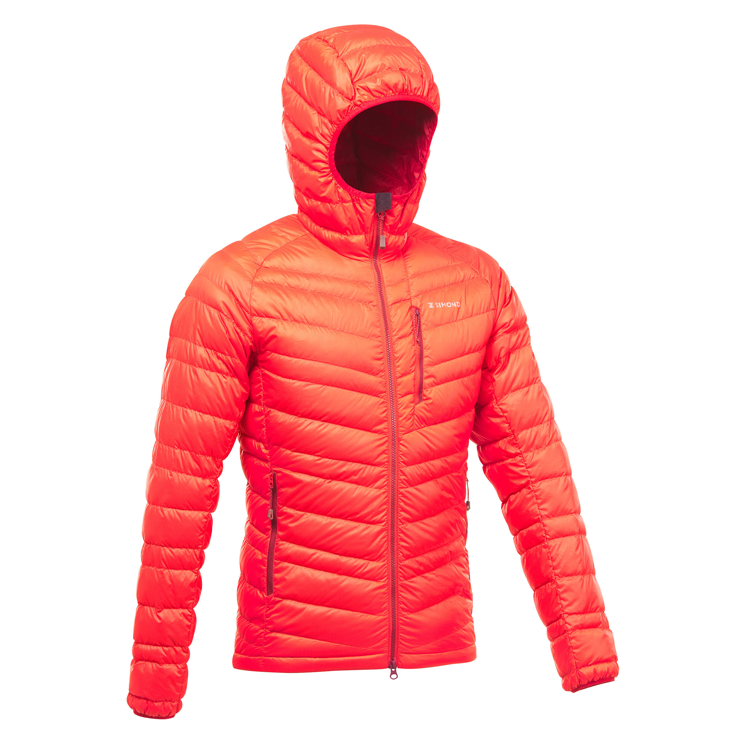 Men s mountaineering down jacket LIGHT MOUNTAINEERING Red Decathlon