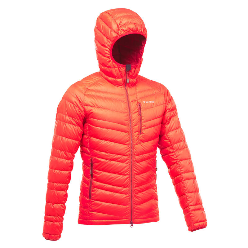 Doudoune en duvet d'alpinisme homme - ALPINISM LIGHT Rouge