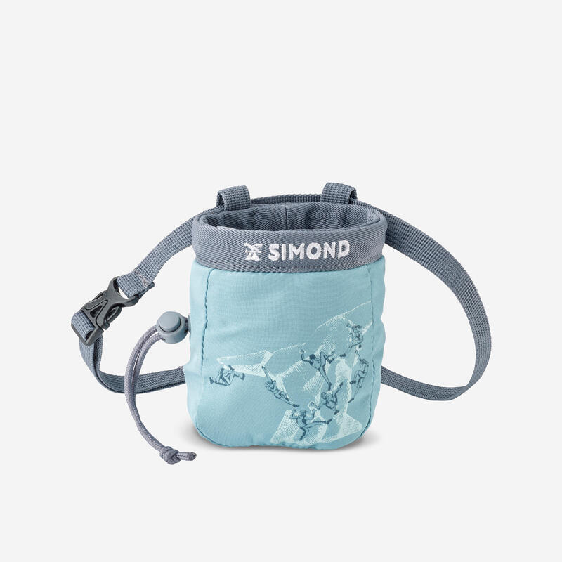 CLIMBING CHALK BAG FOR KIDS - KLIMB JUNIOR BLUE GREY