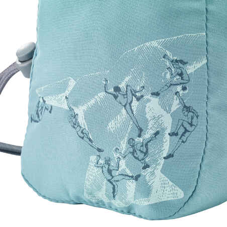 CLIMBING CHALK BAG FOR KIDS - KLIMB JUNIOR BLUE GREY