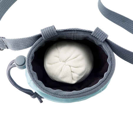 CLIMBING CHALK BAG FOR KIDS - KLIMB JUNIOR BLUE GREY