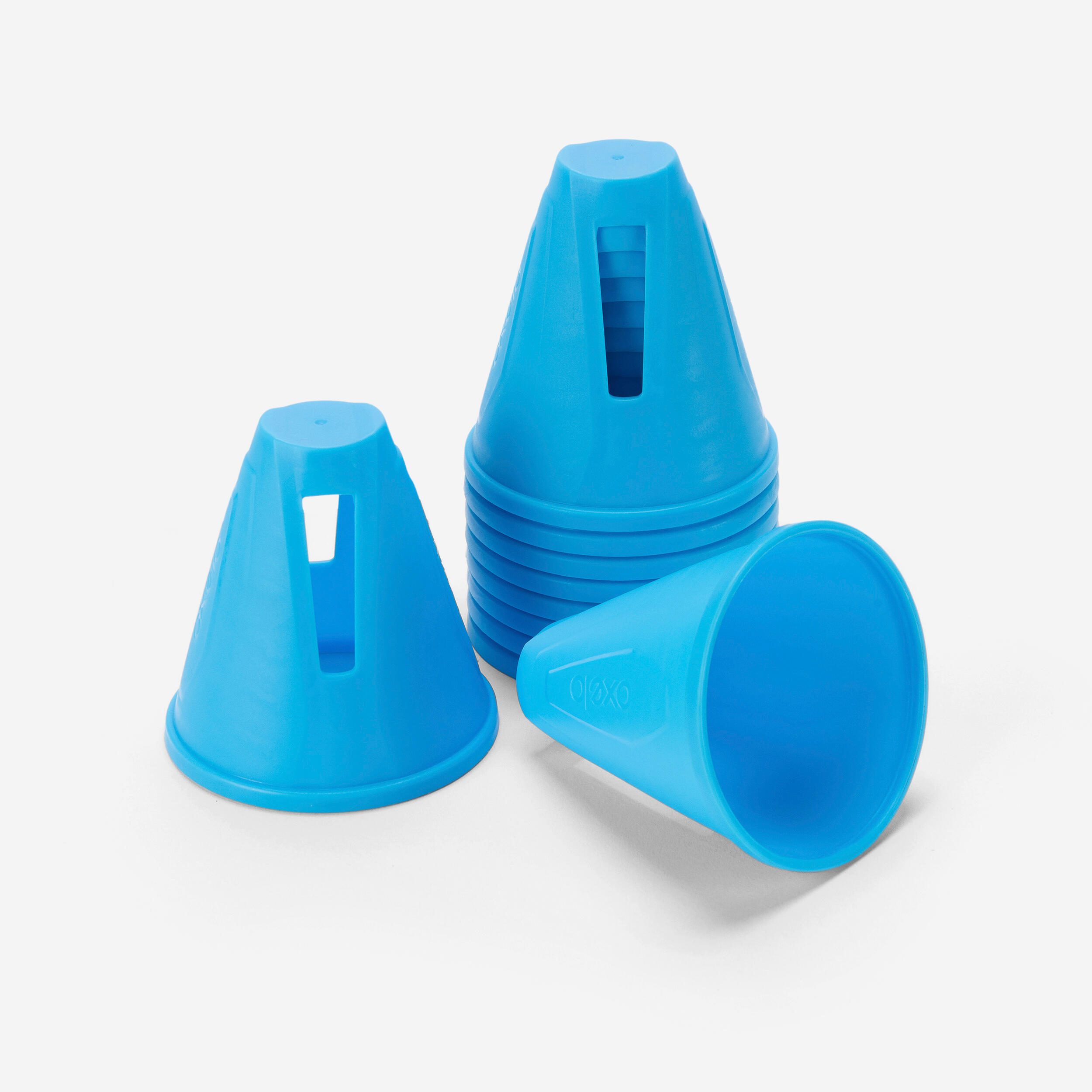 OXELO Inline Skating Slalom Cones 10-Pack - Blue