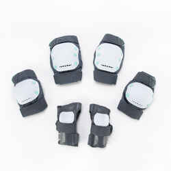Kit de protecciones para Patinaje de adulto Oxelo fit500 gris - blanco