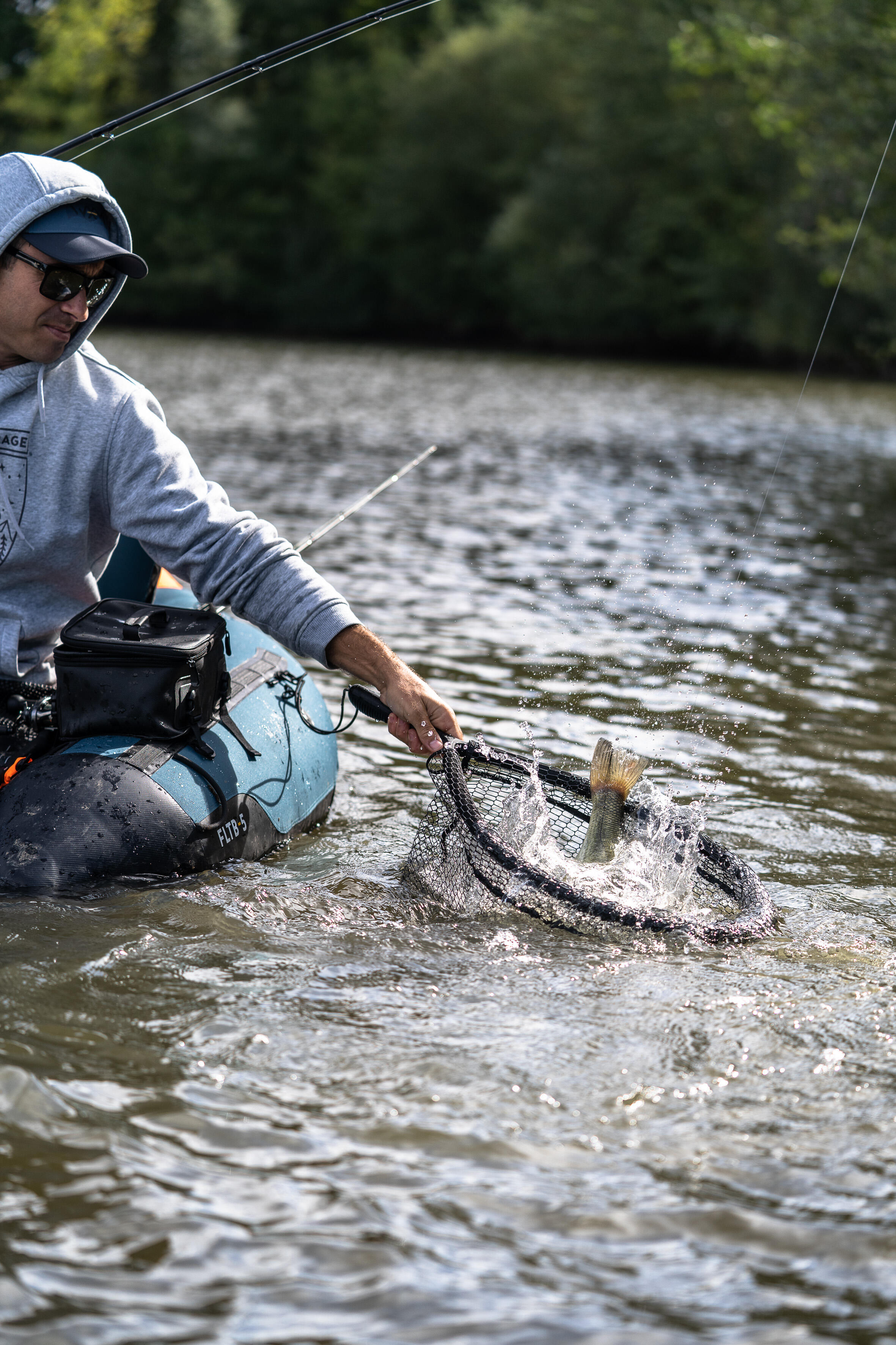 Lure fishing floating landing net - Black‎ - Caperlan - Decathlon