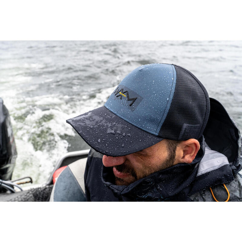 Cappellino impermeabile pesca 900 WXM blu-grigio