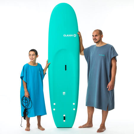 Poncho Toalla Surf Olaian 100 Adulto Azul Algodón