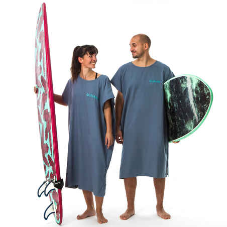 Surf-Poncho Damen/Herren 100 blau
