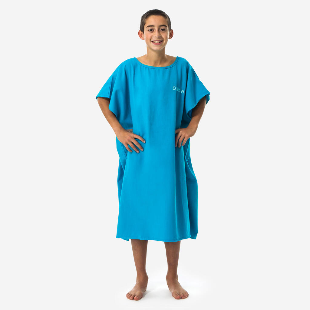 Bērnu sērfošanas pončo “100” (2 izmēri), zils