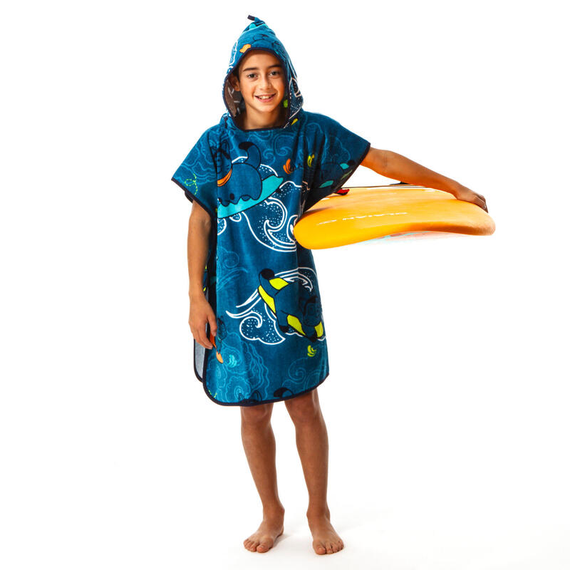 Surf-Poncho Kinder 500 110–135 cm blau