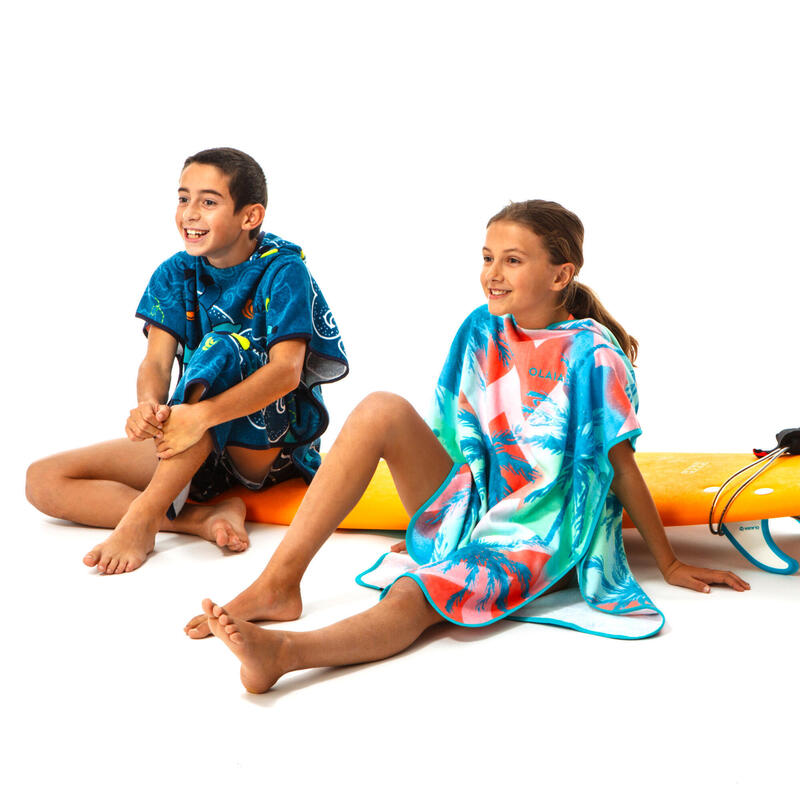 Poncho surf Niños (110-135 cm) azul claro