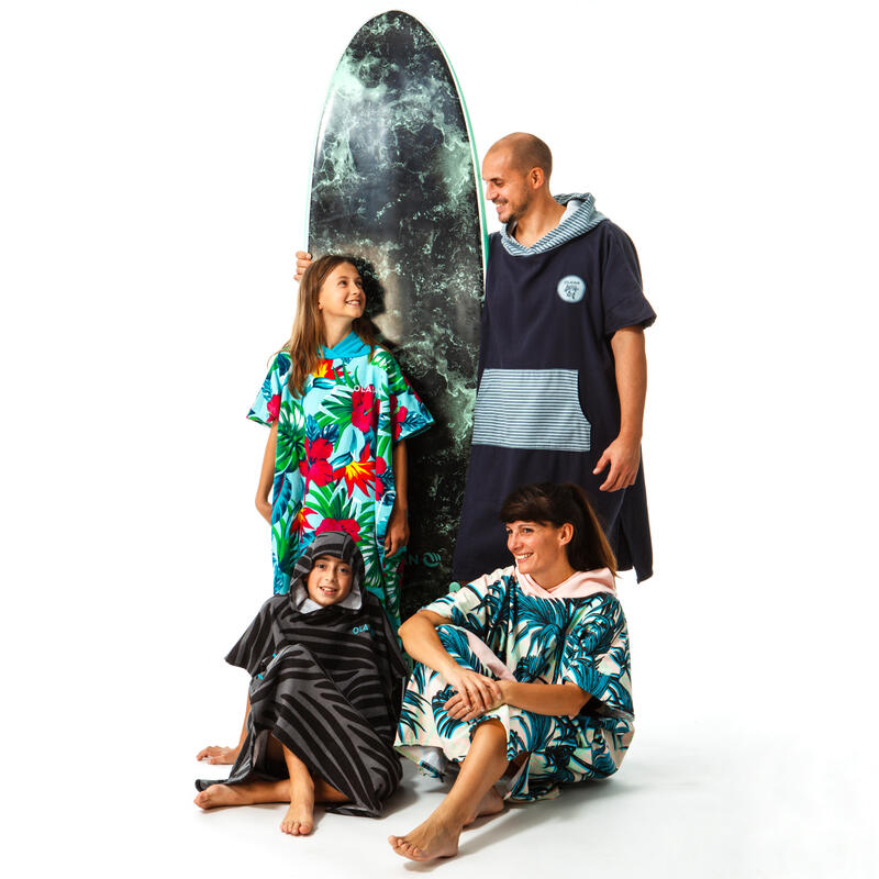 PONCHO SURF 500 Adult Print Fish