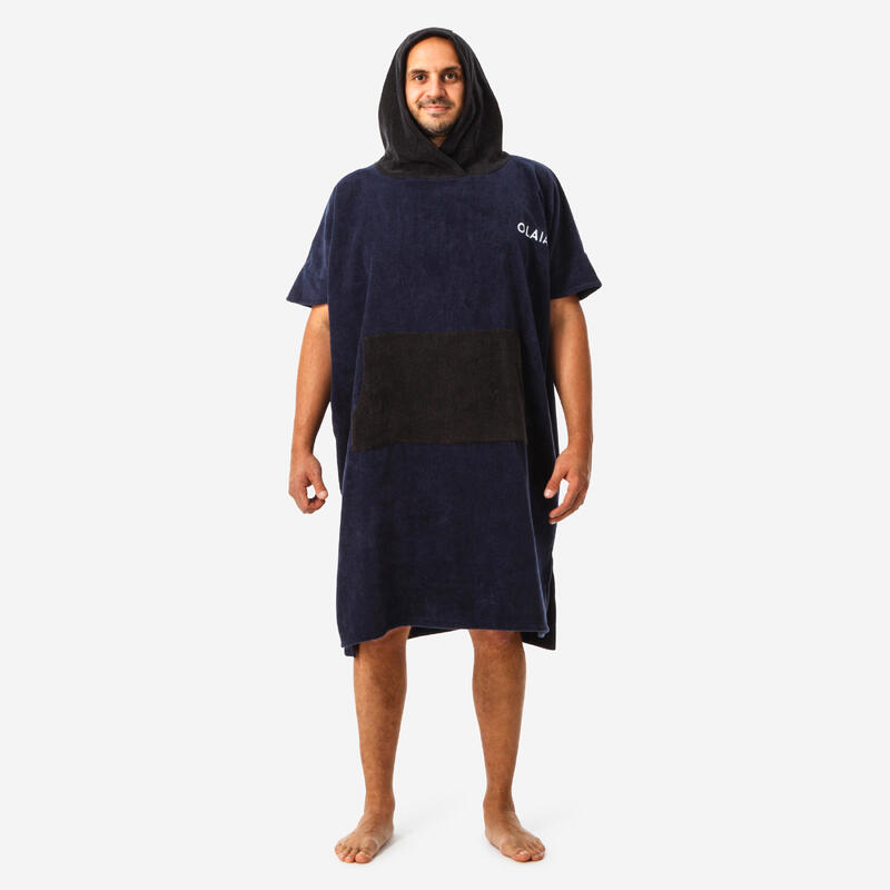 Surfponcho voor volwassenen 900 marineblauw