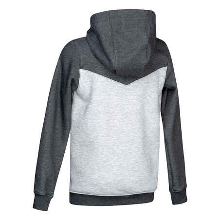 Berniukų žolės riedulio sportinis megztinis „FH500“, pilkas / turkio spalvos