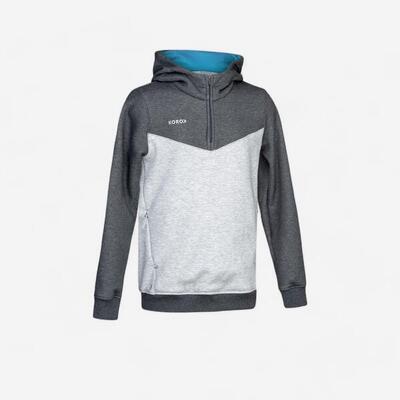Hockey trui met capuchon kind fh500 grijs