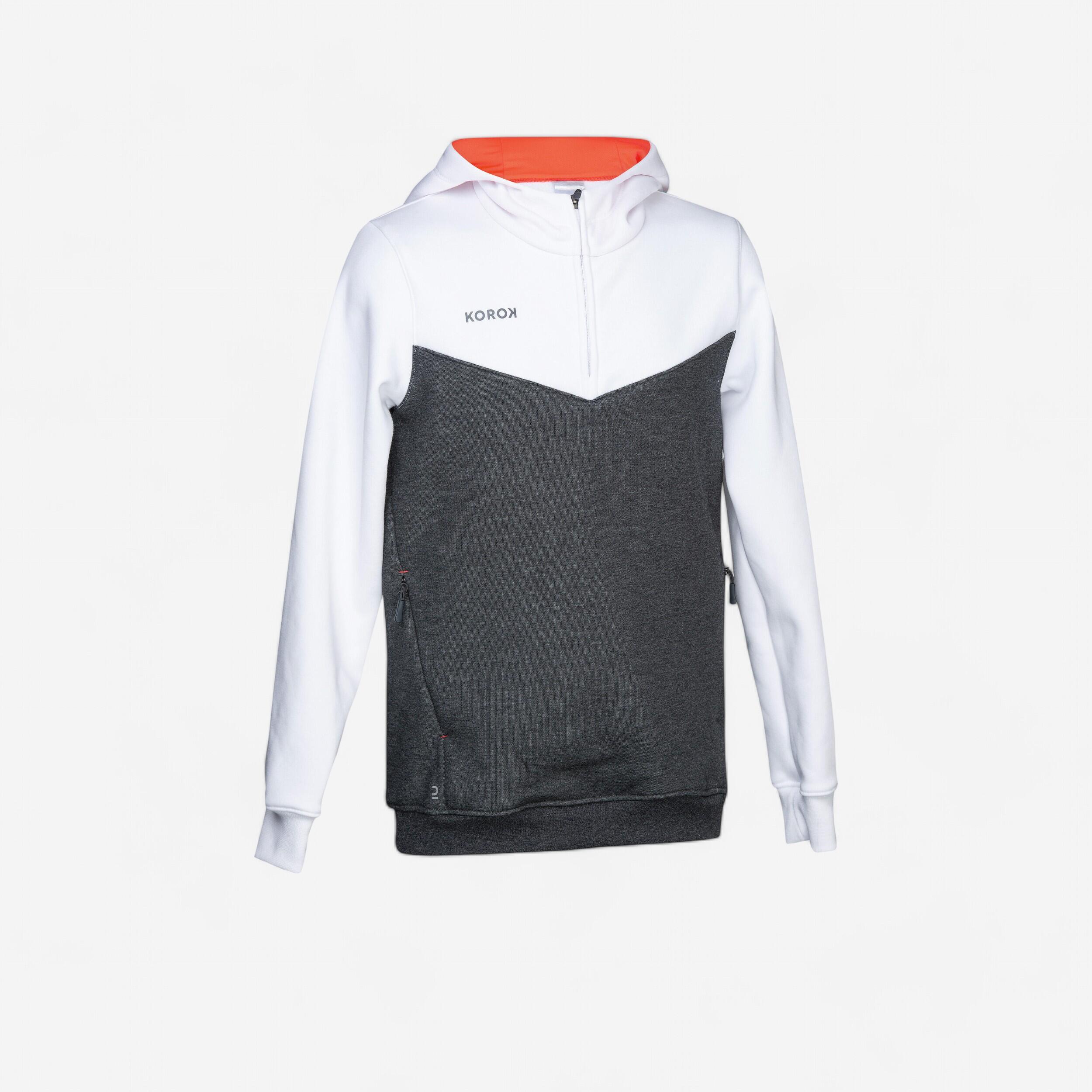Decathlon | Felpa hockey su prato bambina FH 500 bianco-grigio-rosa |  Korok
