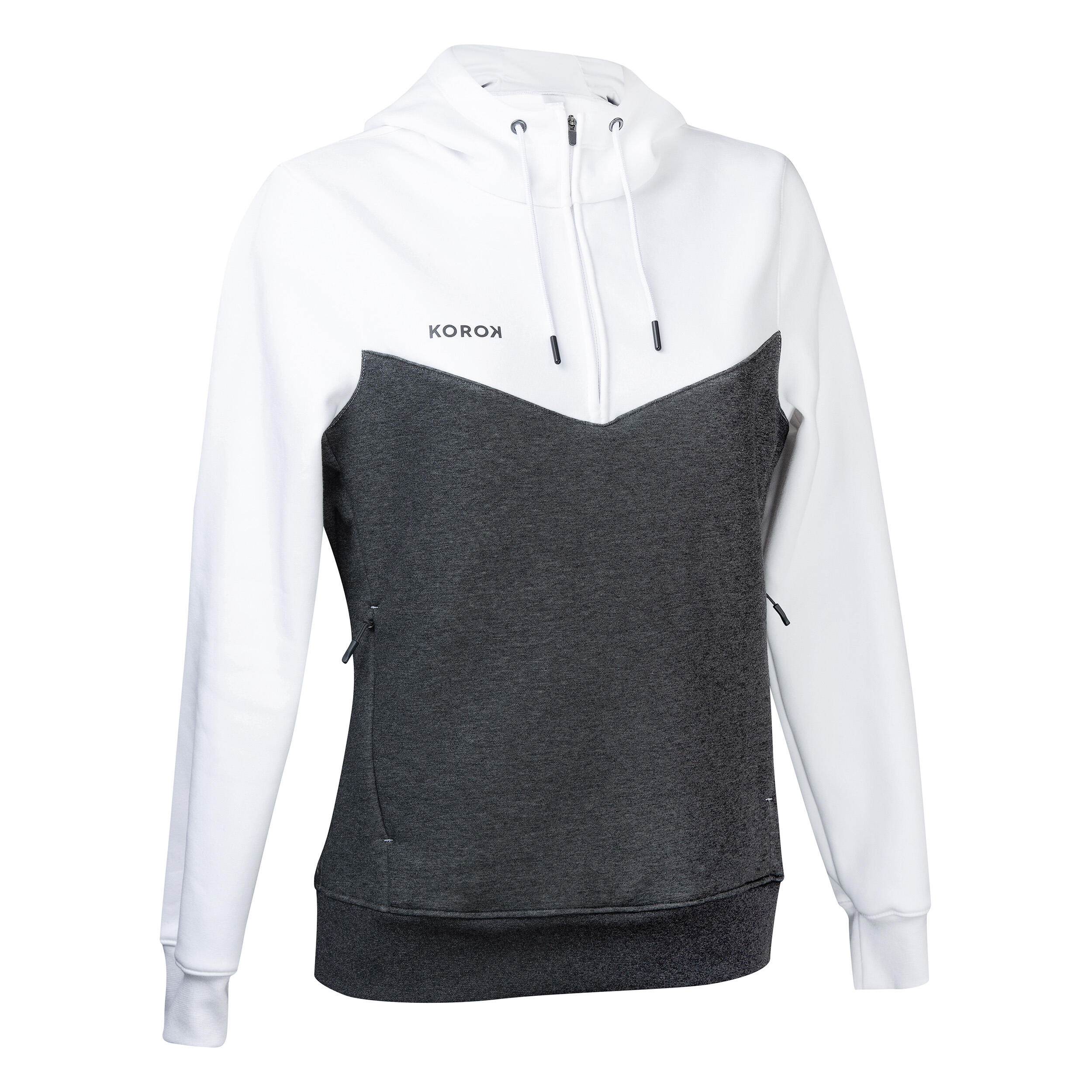 Women's Sweatshirt FH500 - White/Dark Grey 1/3