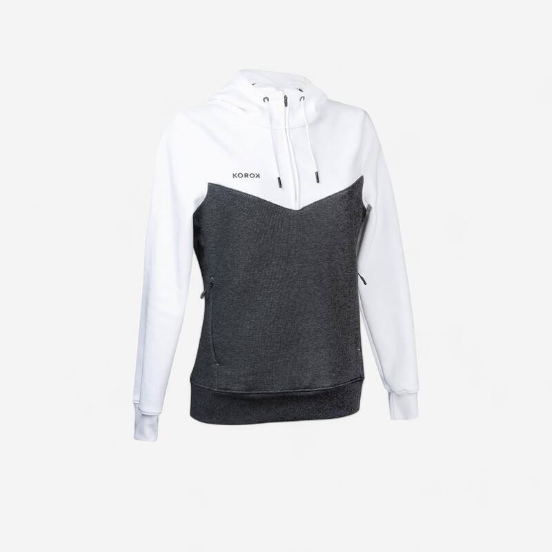 Sweat-shirt FH500 Femme blanc et gris foncé