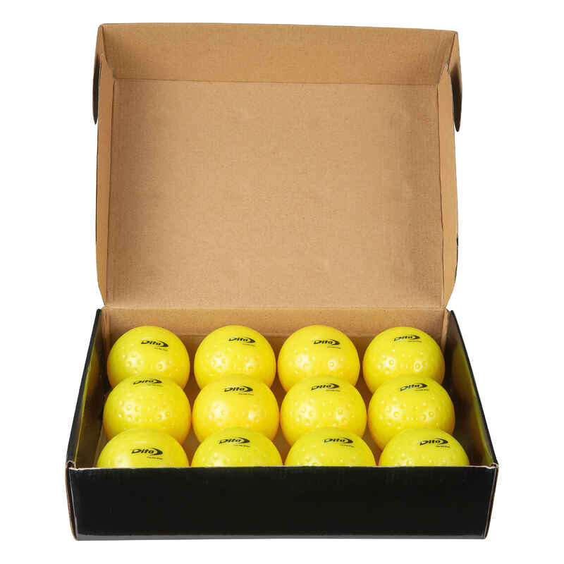 Dimpled Field Hockey Ball 12-Pack - Yellow