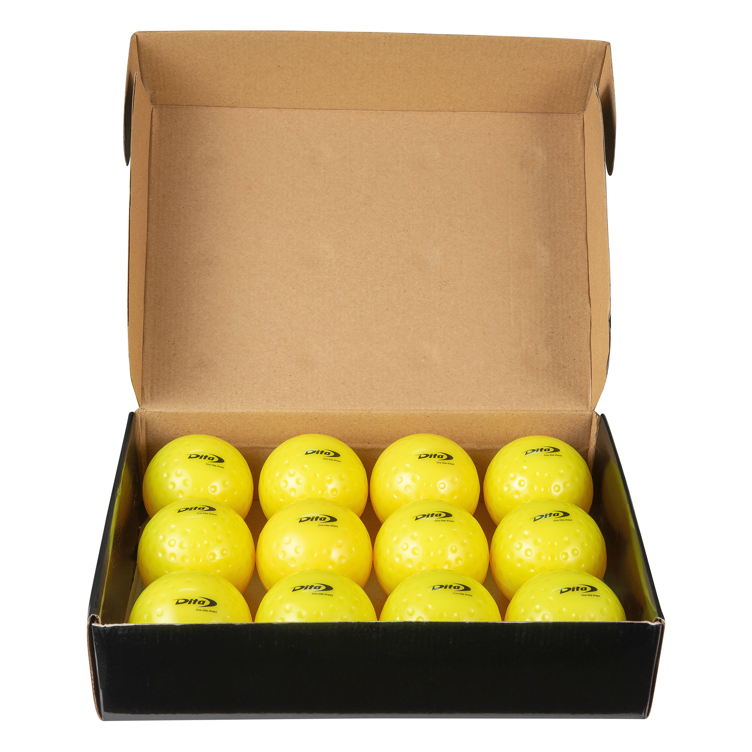 Dimpled Field Hockey Ball 12-Pack - Yellow 1/3