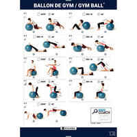 Gymnastikball robust Fitness Grösse 2 / 65 cm blau