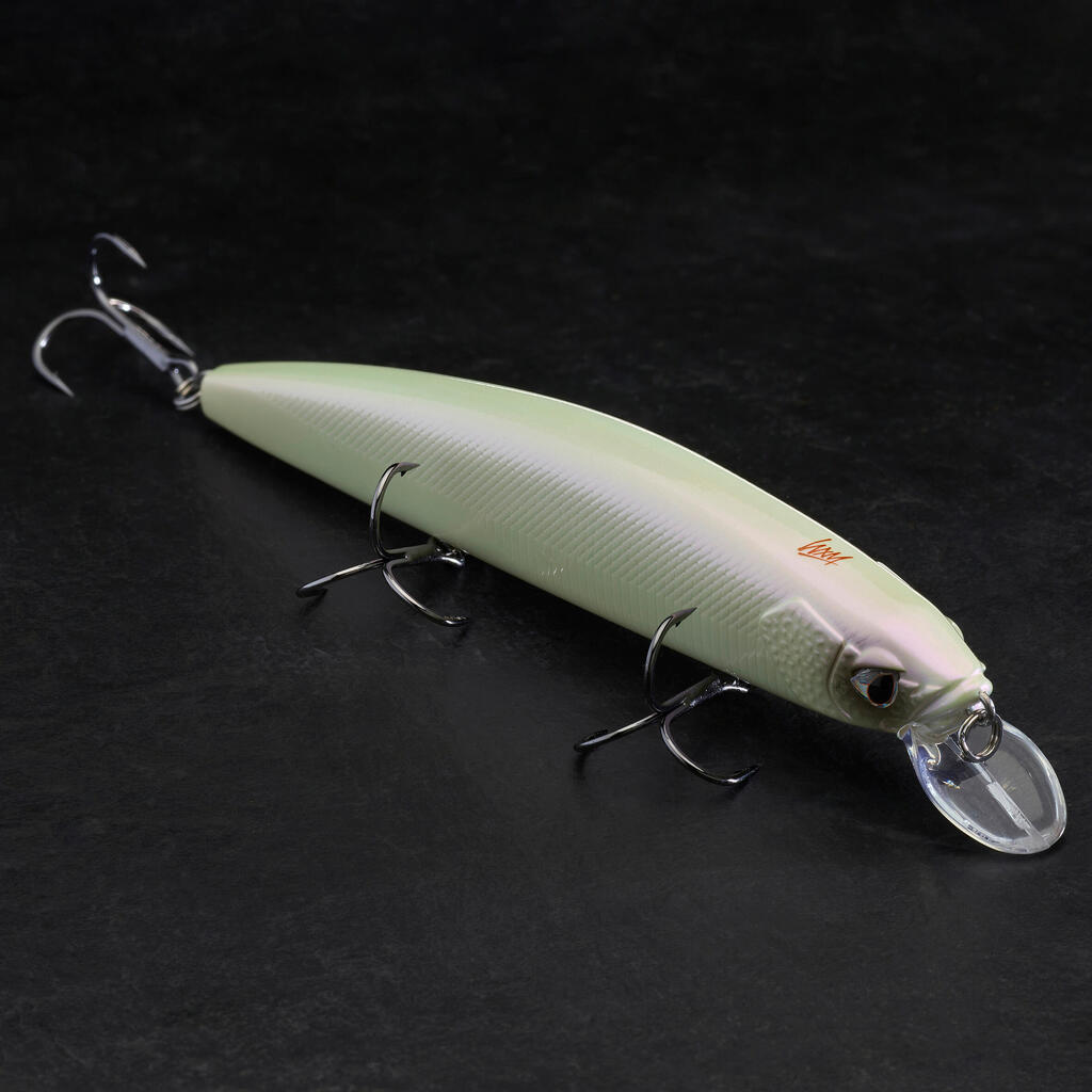 POISSON NAGEUR JERKBAIT MINNOW WXM JKMNW 130 SP BLANC