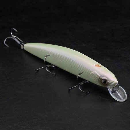 Lure Fishing Minnow Jerkbait Plug Bait JKMNW 130 SP White