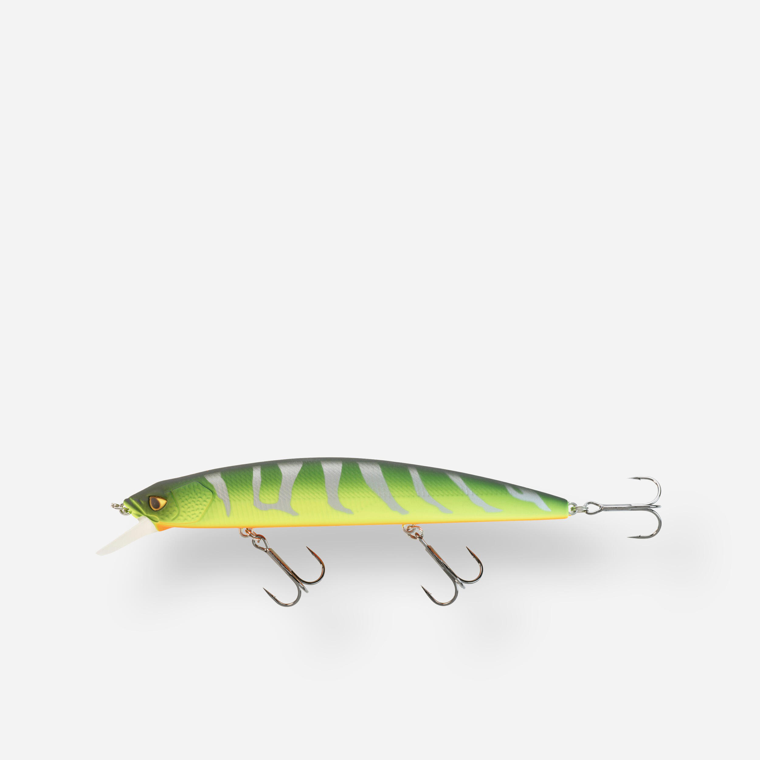 130 lure fishing soft bait kit - Fluo lime, Olive green - Caperlan