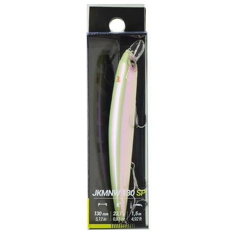 POISSON NAGEUR JERKBAIT MINNOW WXM JKMNW 130 SP BLANC