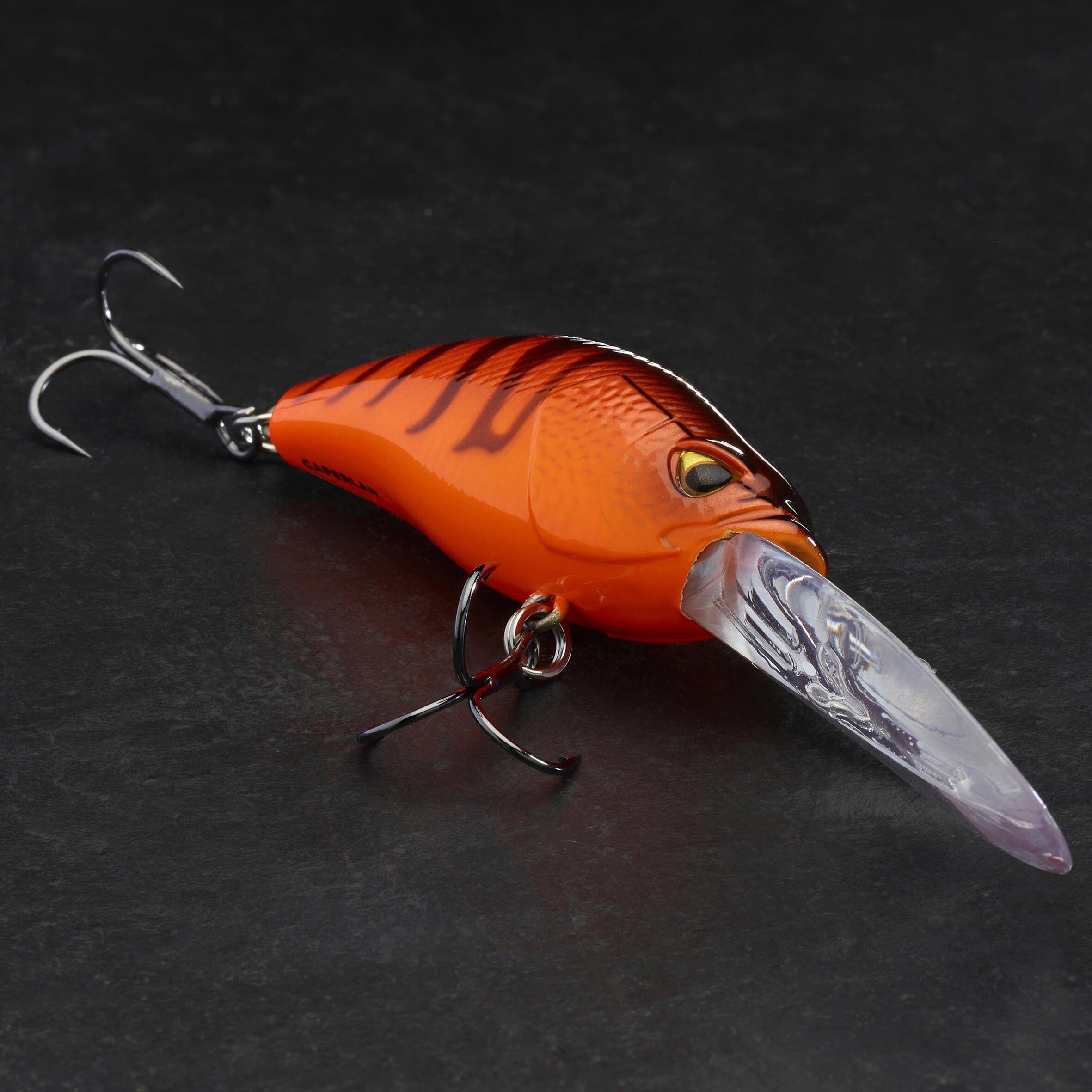 60 lure fishing crankbait - Fluo orange, black - Caperlan - Decathlon