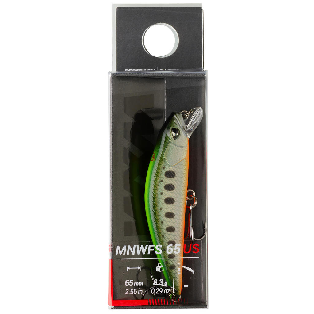 MINNOW HARD LURE FOR TROUT WXM  MNWFS 65 US - GREEN BACK