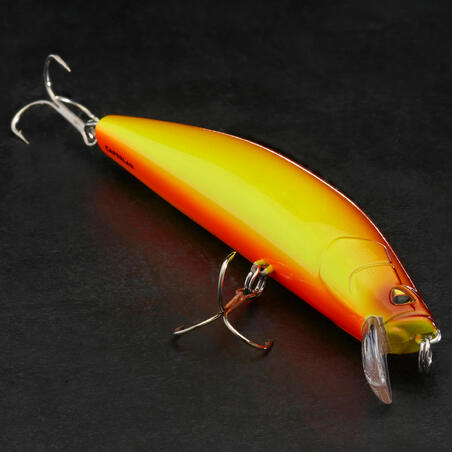 POISSON NAGEUR JERKBAIT MINNOW PÊCHE AUX LEURRES MNWFP 100 F JAUNE ORANGE