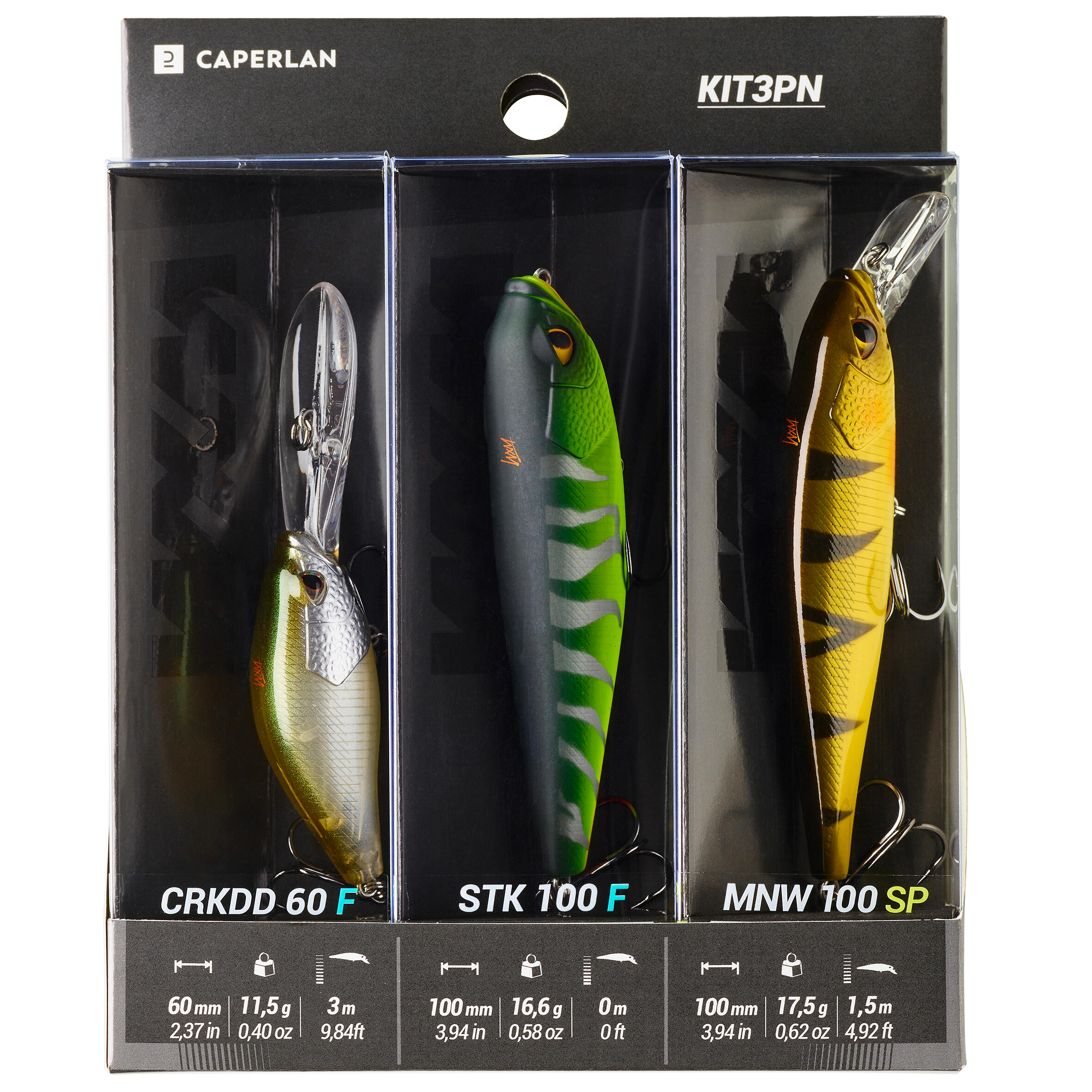 CAPERLAN Súprava woblerov Stickbait Minnow/Jerkbait/Crankbait KIT3PN bez · záber 12