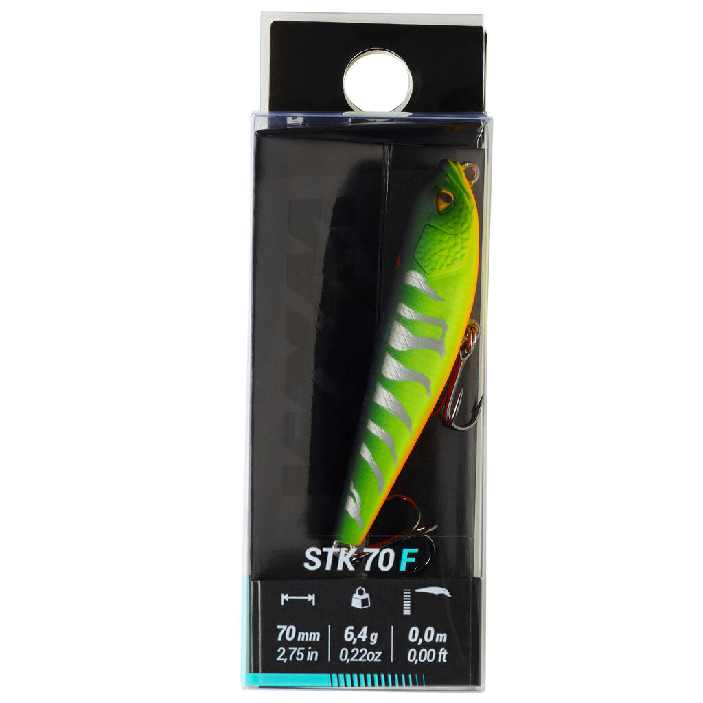 Wobler Stickbait WXM STK 70 F zelený chrbát