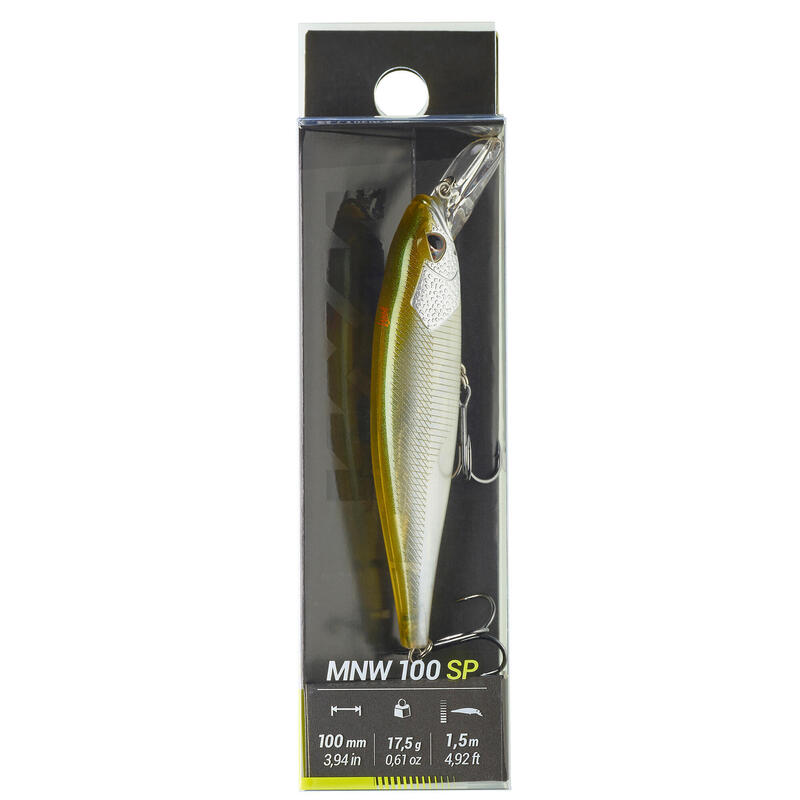 AMOSTRA FLUTUANTE PESCA JERKBAIT MINNOW WXM MNW 100 SP DORSO CASTANHO